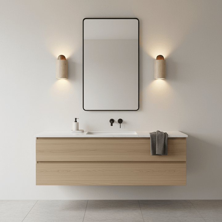 Travertine Cylinder Cap Wall Light - Vakkerlight