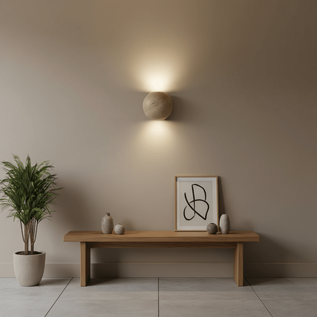Travertine Globe Wall Sconce - Vakkerlight