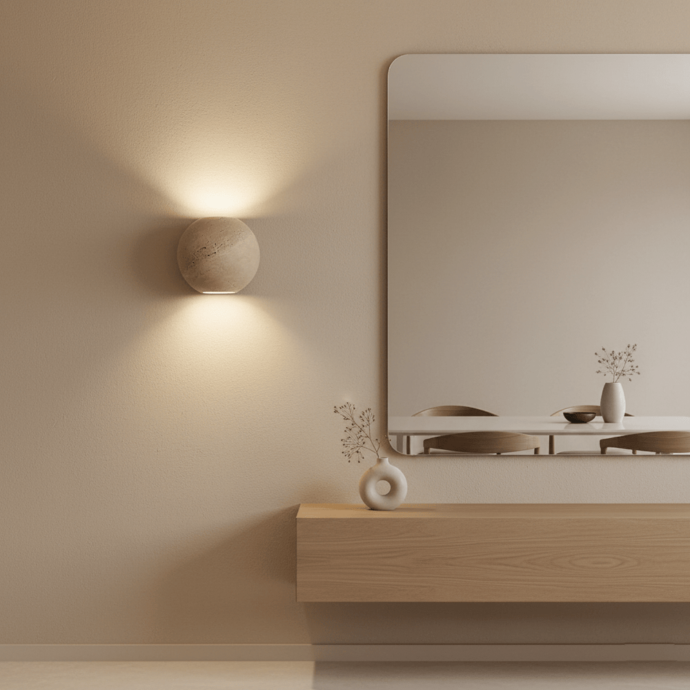 Travertine Globe Wall Sconce - Vakkerlight