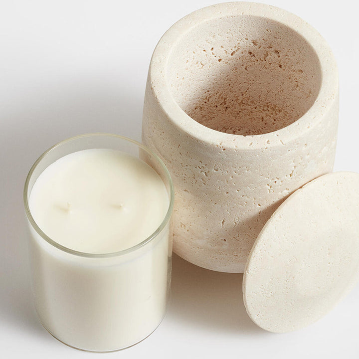 Travertine Candle Holder