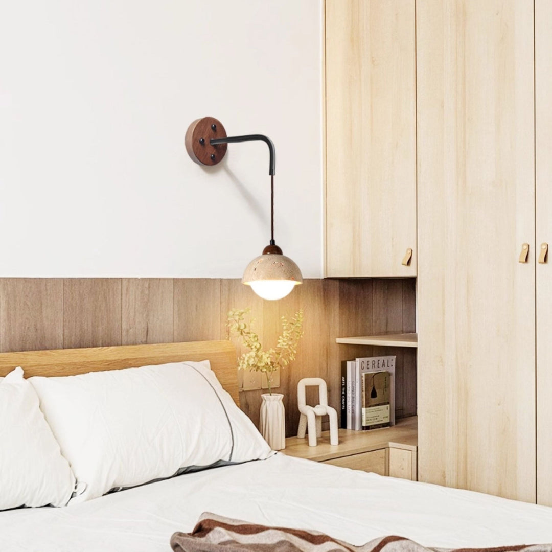 Travertine Swing Arm Wall Sconce - Vakkerlight