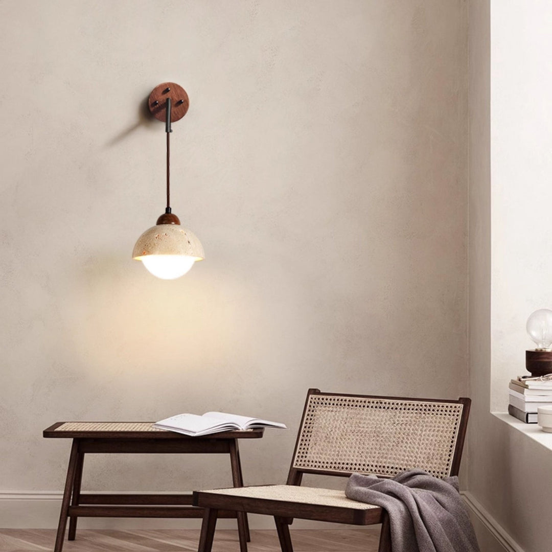 Travertine Swing Arm Wall Sconce - Vakkerlight
