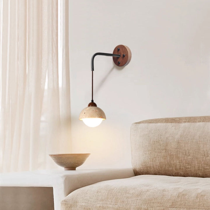 Travertine Swing Arm Wall Sconce - Vakkerlight