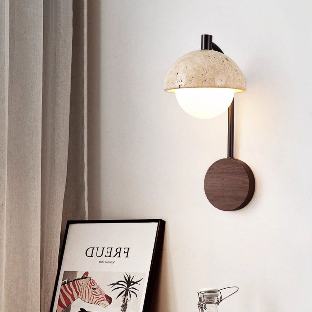 Travertine Swing Arm Wall Sconce - Vakkerlight