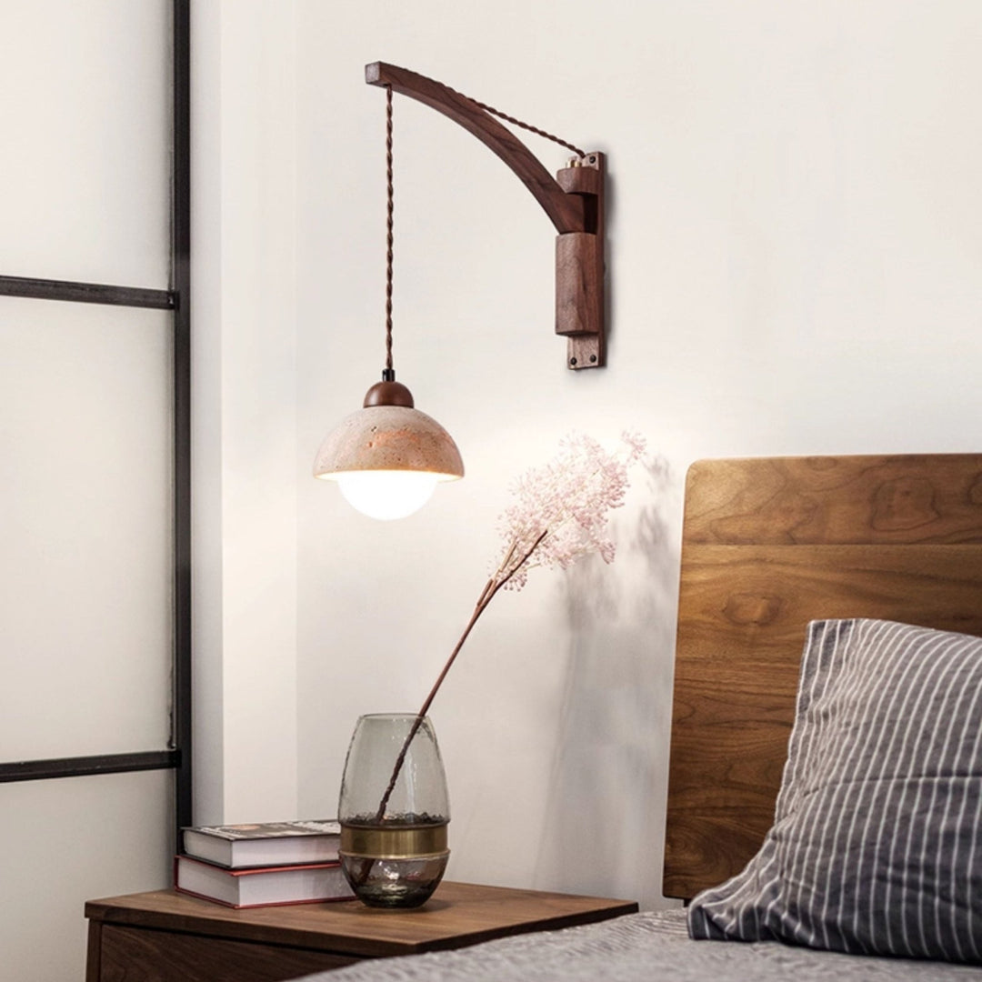 Travertine Swing Arm Wall Sconce - Vakkerlight