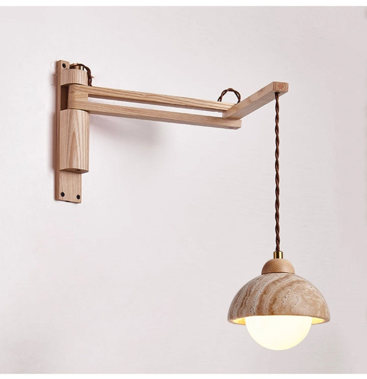 Travertine Swing Arm Wall Sconce - Vakkerlight