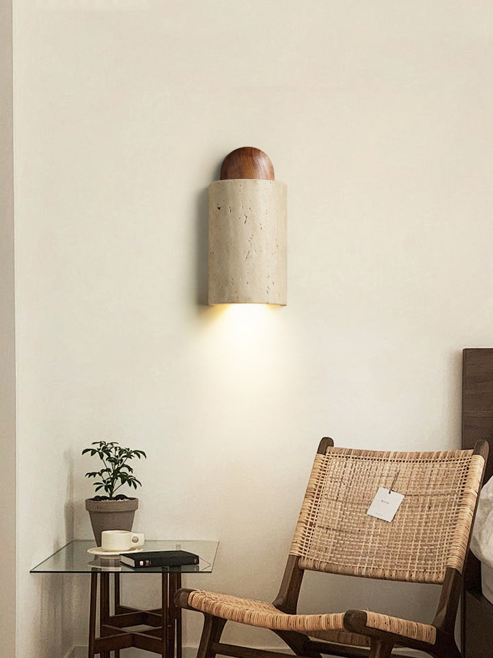 Travertine Capsule Wall Sconce