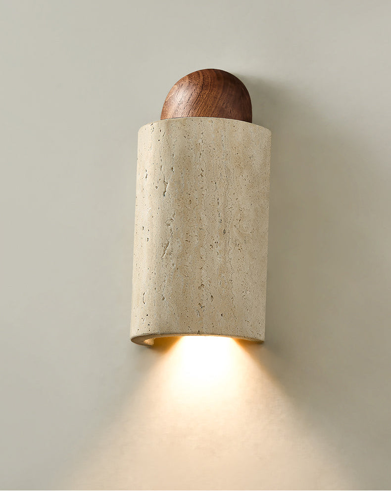 Travertine Capsule Wall Sconce