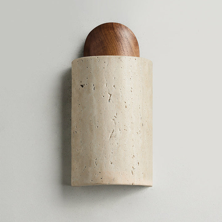 Travertine Capsule Wall Sconce