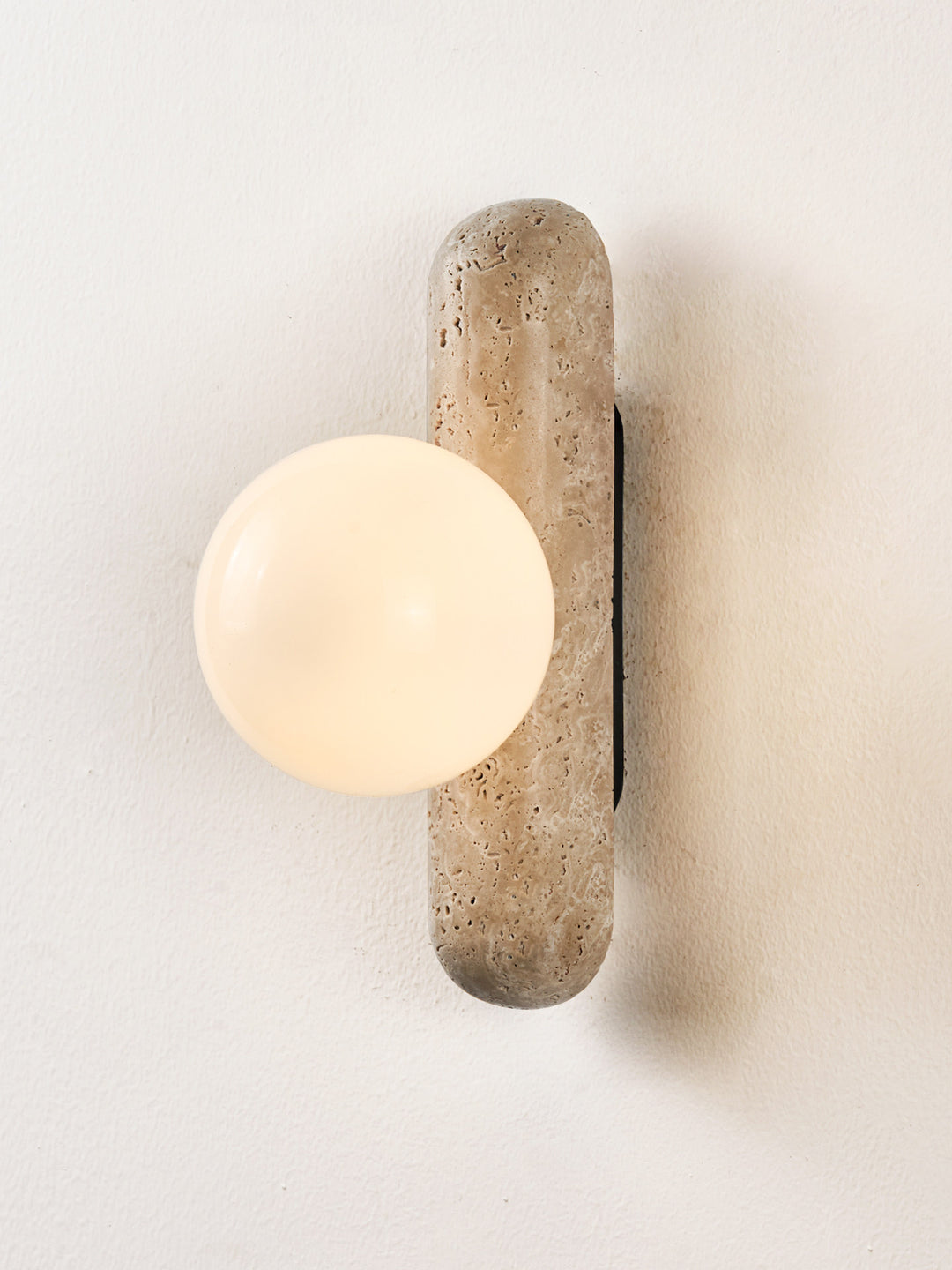 Travertine Column Globe Wall Sconce - Vakkerlight