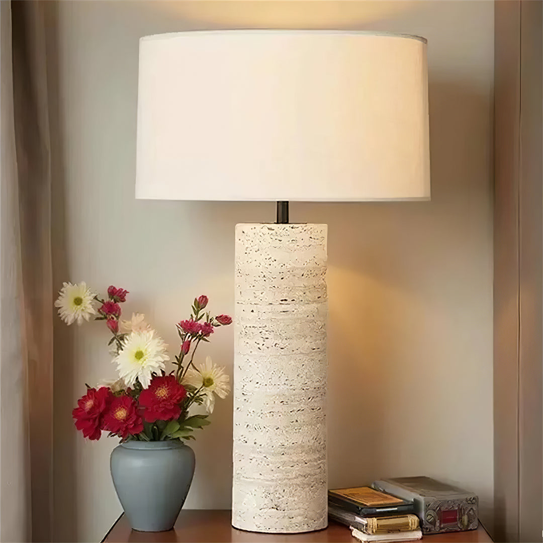 Travertine Column Table Lamp - Vakkerlight
