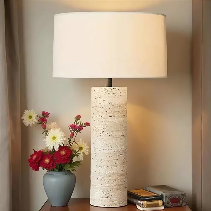 Travertine Column Table Lamp - Vakkerlight
