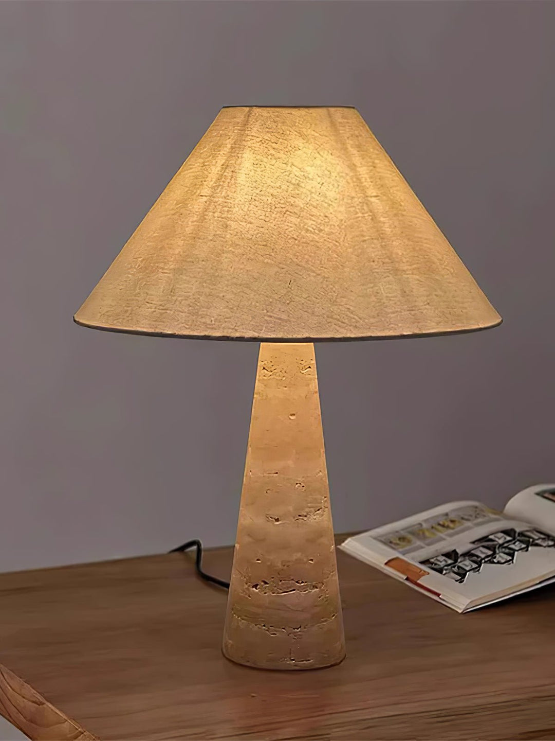 Travertine Column Table Lamp - Vakkerlight