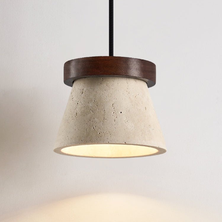 Travertine Cone Ring Pendant Light - Vakkerlight