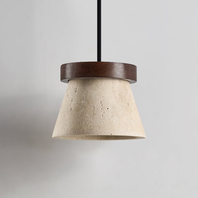 Travertine Cone Ring Pendant Light - Vakkerlight