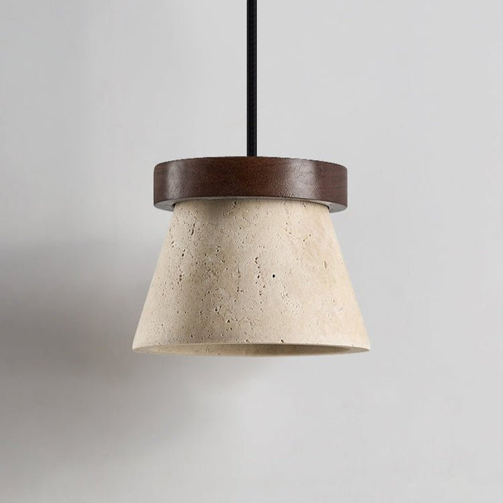 Travertine Cone Ring Pendant Light - Vakkerlight