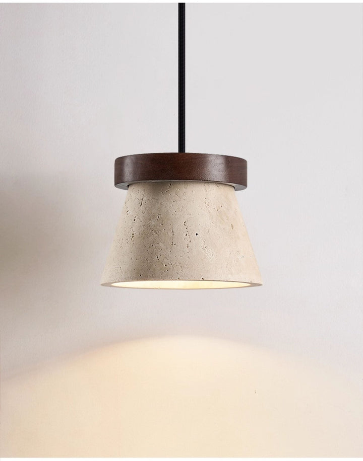 Travertine Cone Ring Pendant Light - Vakkerlight