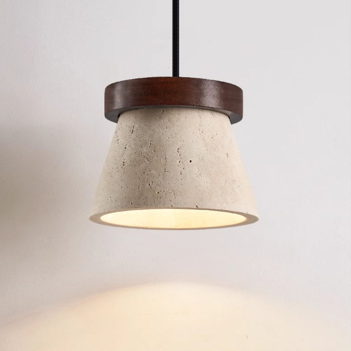 Travertine Cone Ring Pendant Light - Vakkerlight