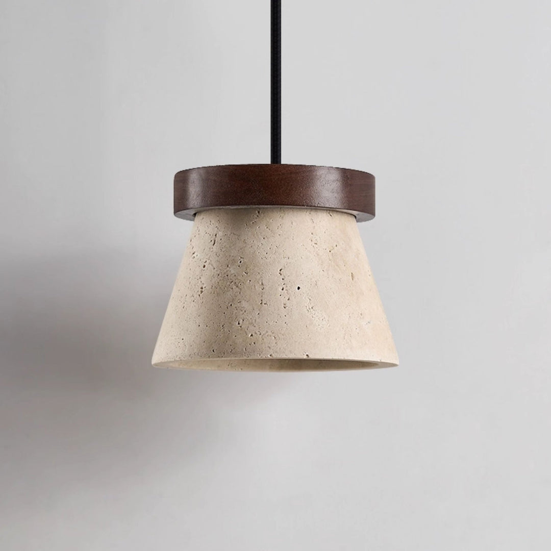 Travertine Cone Ring Pendant Light - Vakkerlight