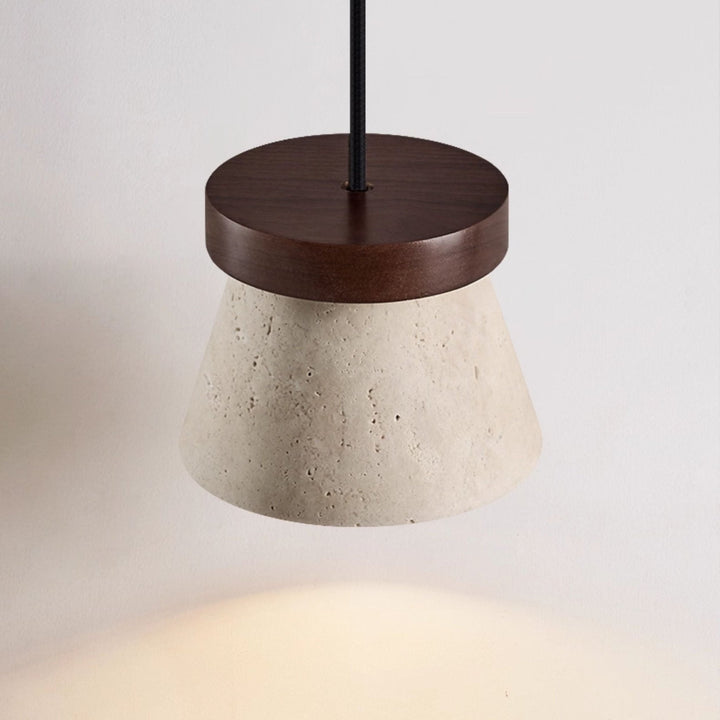 Travertine Cone Ring Pendant Light - Vakkerlight