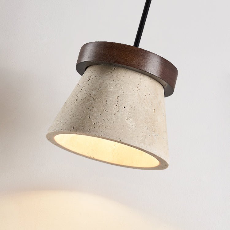 Travertine Cone Ring Pendant Light - Vakkerlight
