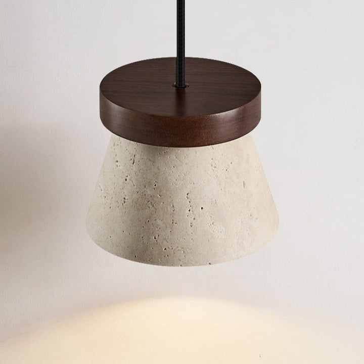 Travertine Cone Ring Pendant Light - Vakkerlight