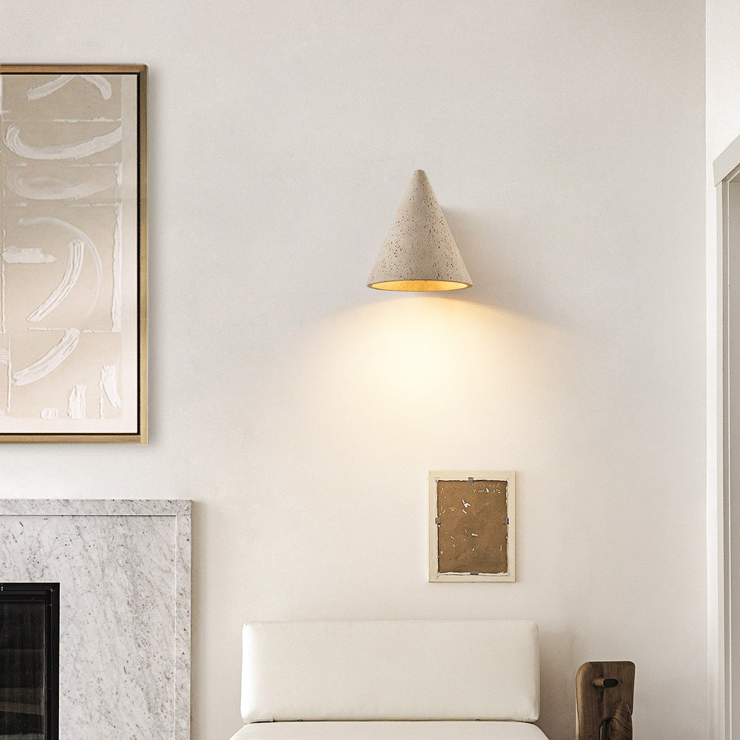 Travertine Cone Wall Sconce - Vakkerlight