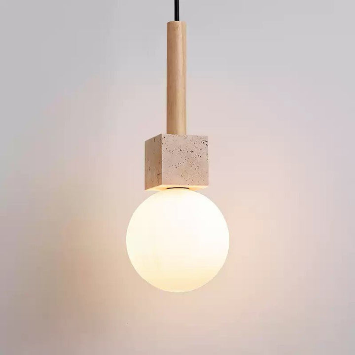 Travertine Cube Globe Pendant Light - Vakkerlight