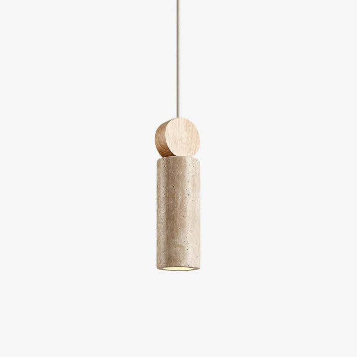 Travertine Cylinder Disc Pendant Light - Vakkerlight