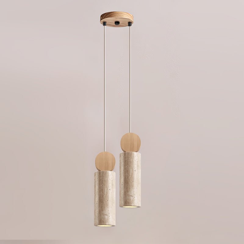 Travertine Cylinder Disc Pendant Light - Vakkerlight