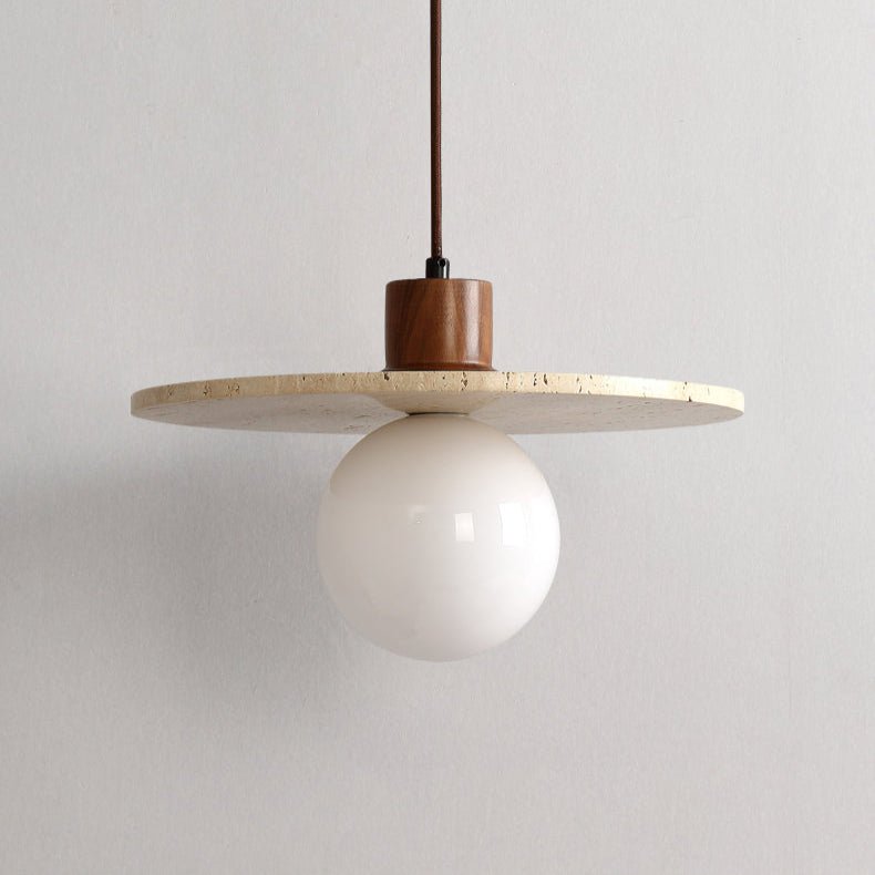 Travertine Disk Globe Pendant Light - Vakkerlight