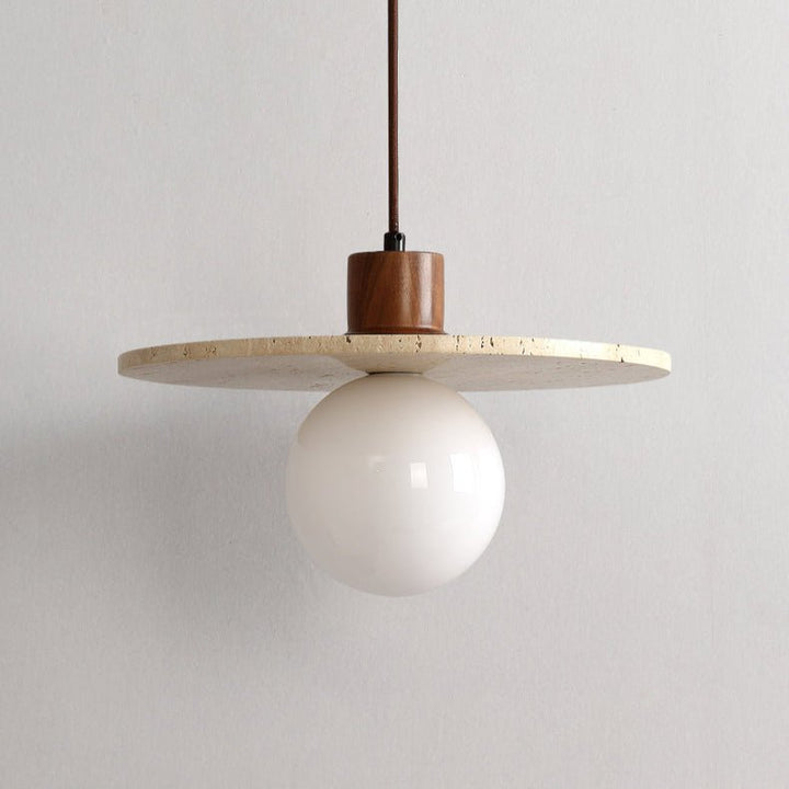 Travertine Disk Globe Pendant Light - Vakkerlight