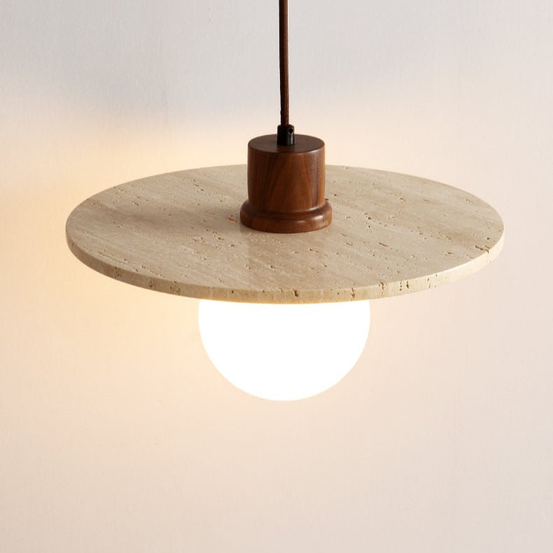 Travertine Disk Globe Pendant Light - Vakkerlight