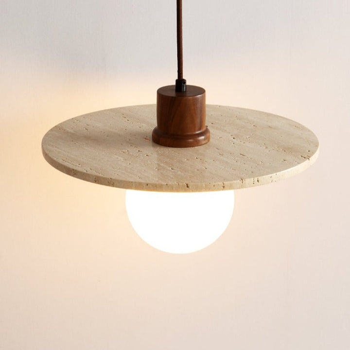 Travertine Disk Globe Pendant Light - Vakkerlight