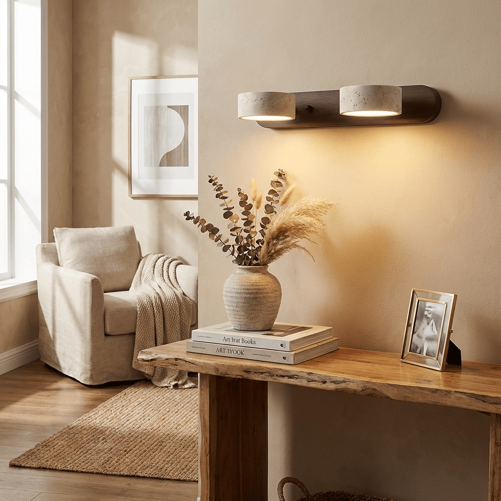 Travertine Duo Wall Light