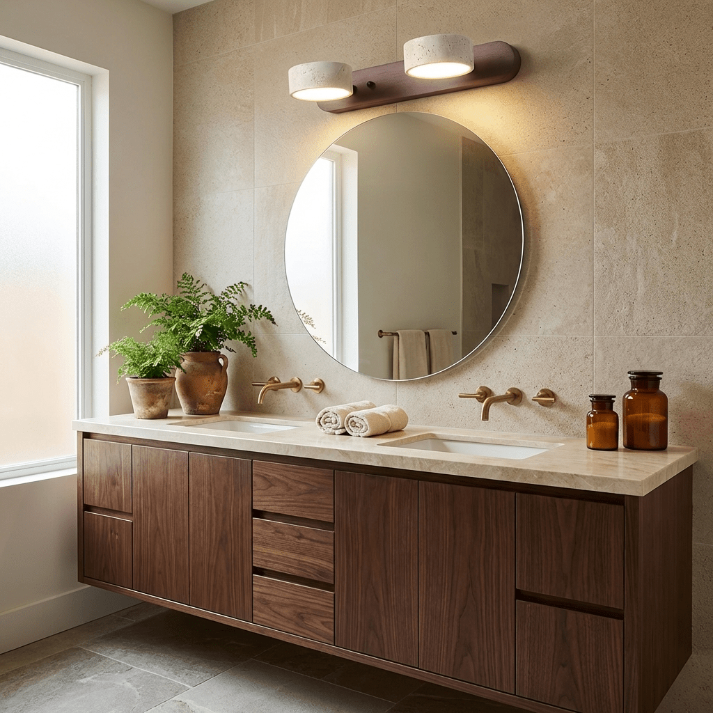 Travertine Duo Wall Light