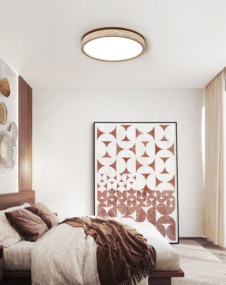 Travertine Halo Round Ceiling Lamp - Vakkerlight