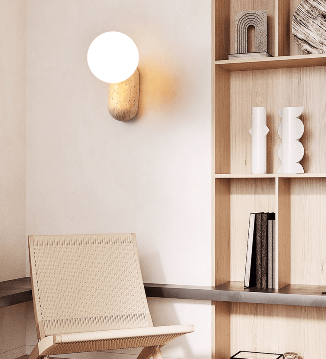 Travertine Pebble Wall Light - Vakkerlight