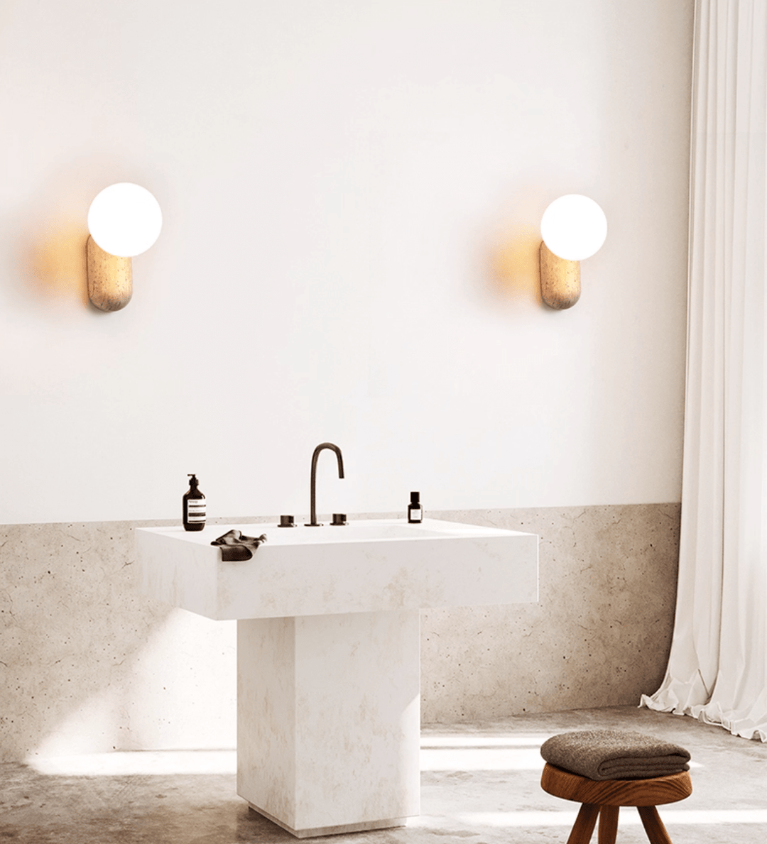 Travertine Pebble Wall Light - Vakkerlight