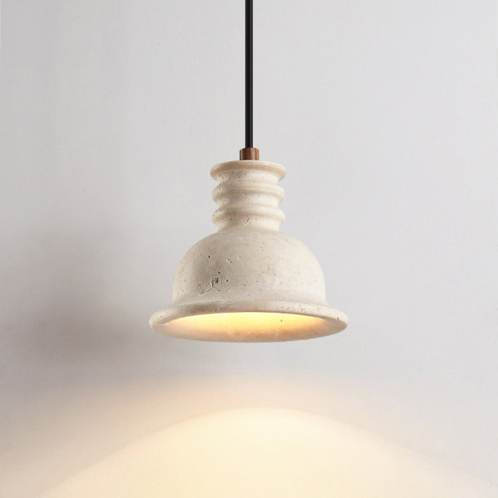 Travertine Ribbed Dome Pendant Light - Vakkerlight
