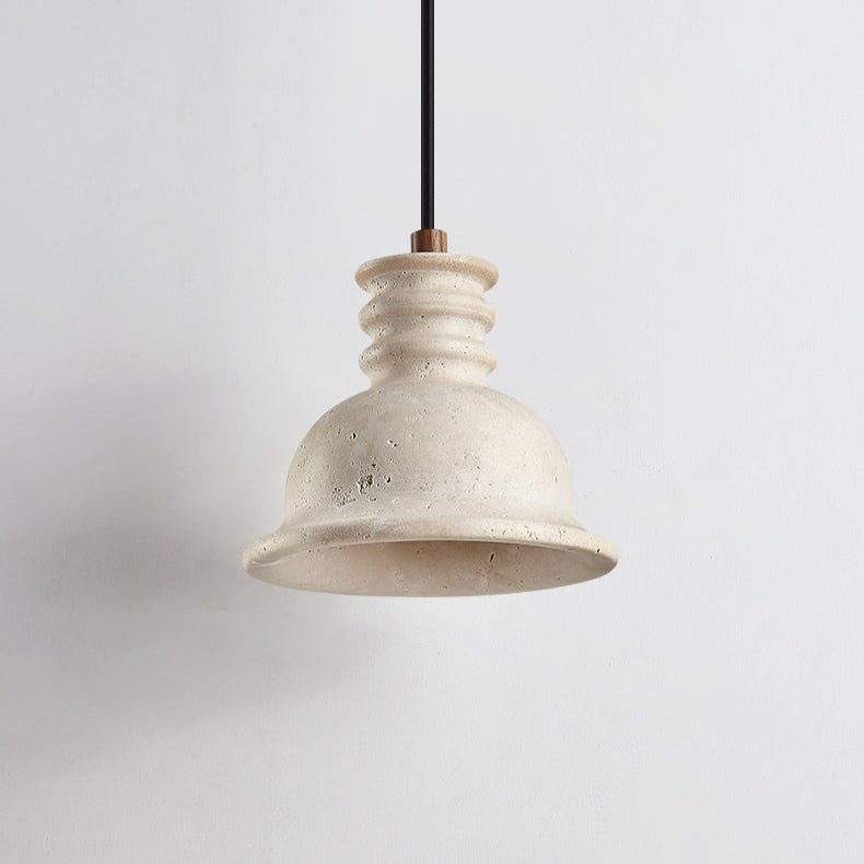 Travertine Ribbed Dome Pendant Light - Vakkerlight