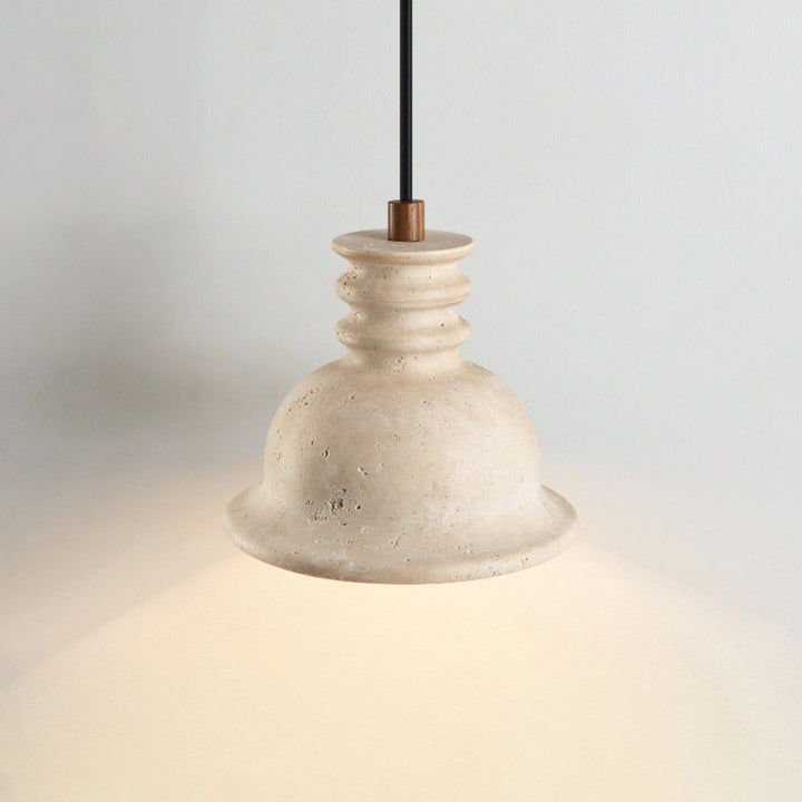Travertine Ribbed Dome Pendant Light - Vakkerlight