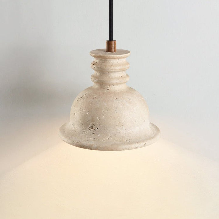 Travertine Ribbed Dome Pendant Light - Vakkerlight