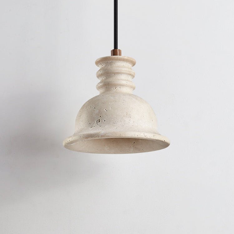 Travertine Ribbed Dome Pendant Light - Vakkerlight