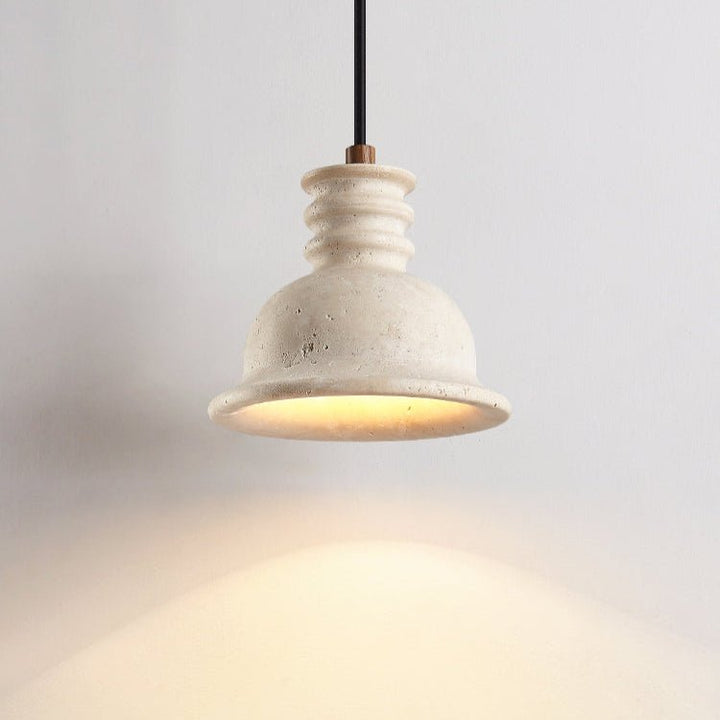 Travertine Ribbed Dome Pendant Light - Vakkerlight
