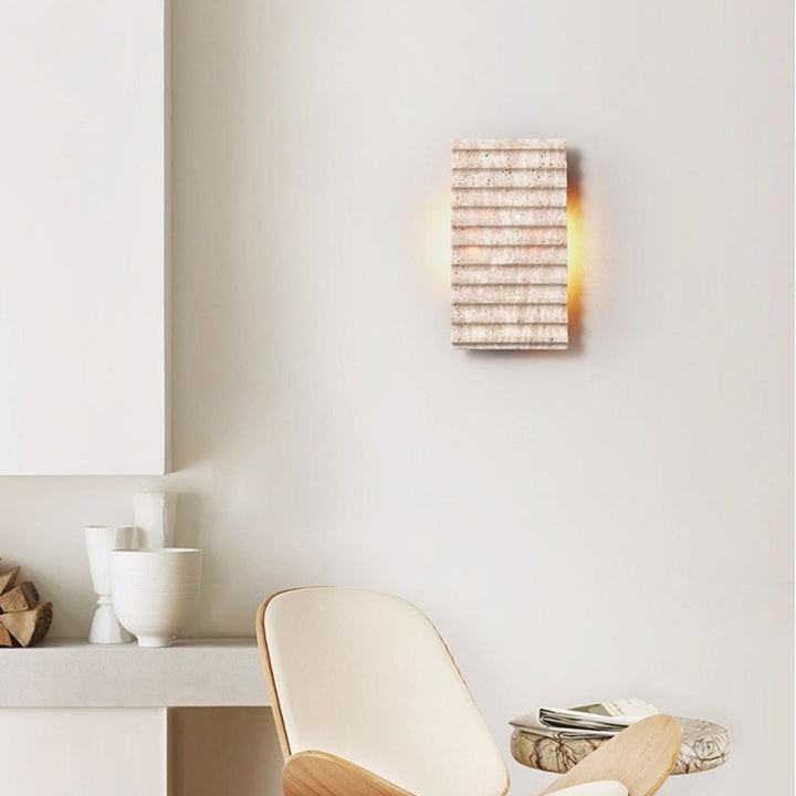 Travertine Ribbed Wall Sconce - Vakkerlight