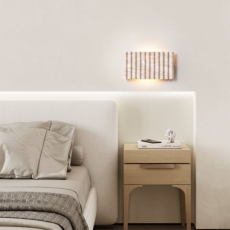 Travertine Ribbed Wall Sconce - Vakkerlight