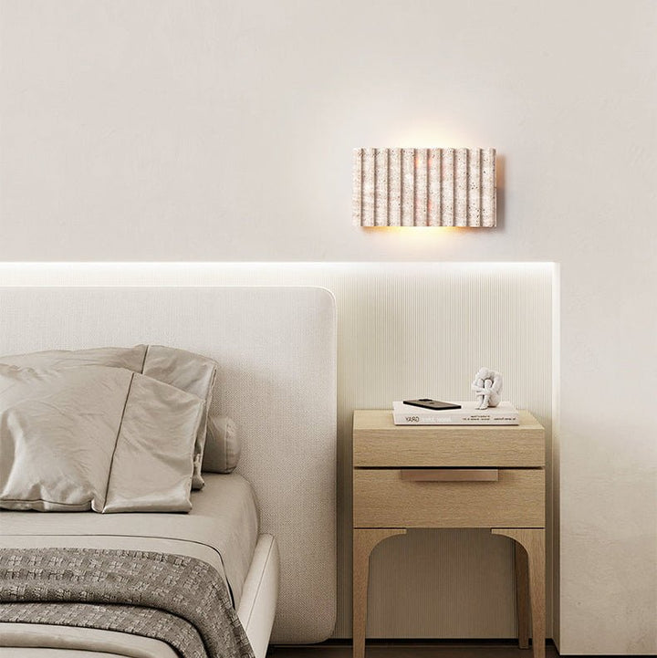 Travertine Ribbed Wall Sconce - Vakkerlight