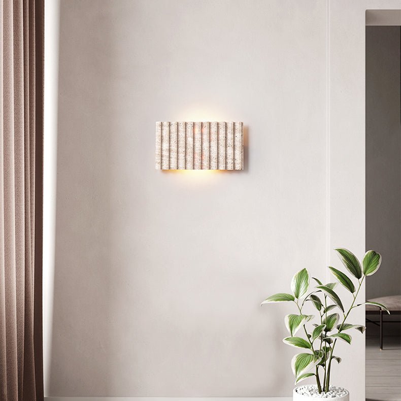 Travertine Ribbed Wall Sconce - Vakkerlight