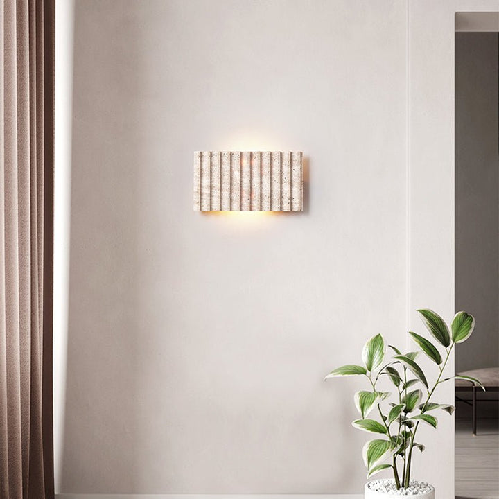 Travertine Ribbed Wall Sconce - Vakkerlight